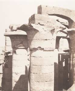 Karnak Theben, Palast - Hypostylsaal - Zentrale Kolonnade - Kapitelle..., 1851-52, gedruckt 1853-54
