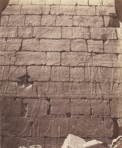 Karnak Theben, Palast - Hypostylhalle - Dekoration der Innenwand von Félix Teynard