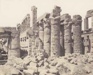 Karnak Theben, Palast - Hypostylhalle - Gesamtansicht vom Punkt Q, 1851-52, gedruckt 1853-54