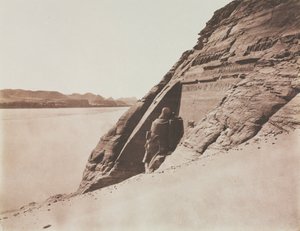 Großer Speos - Ansicht vom Sandhang, Tempel von Ramses II, Abu Simbel, 1851-1852