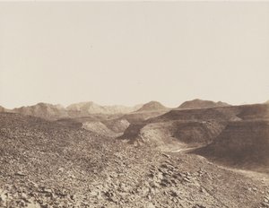 Nubien, Umgebung von Ibrim, Arabische Kette - Ansicht einer Schlucht, 1851-52 von Félix Teynard