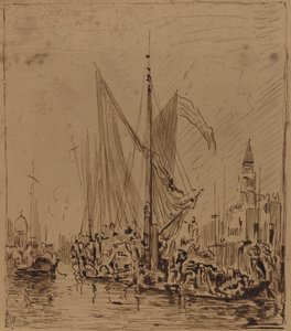 Boote und Gondeln vor der Piazza San Marco