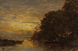 Die Seine bei Billancourt, Sonnenuntergang