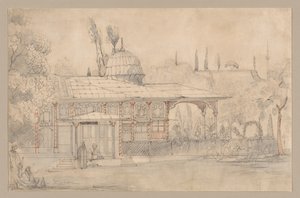 Pavillon in der Nähe einer Moschee von Félix Ziem