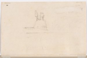 Skizze für Pavillon in der Nähe einer Moschee (verso) von Félix Ziem