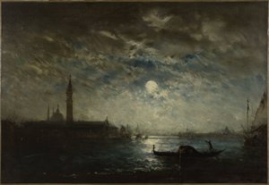 Venedig und der Campanile im Mondlicht, zwischen 1870 und 1890 von Félix Ziem