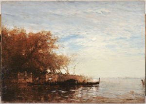 Venedig, der französische Garten im Mondlicht, zwischen 1880 und 1890 von Félix Ziem