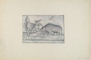 Relieftafel eines Bären von Flora Merchant