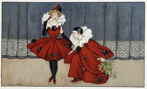 Pierrot und Colombine - Zeichnung von Florence Hardy, Anfang 20. Jahrhundert von Florence Hardy