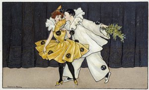 Pierrot und Colombine - Zeichnung von Florence Hardy, Anfang 20. Jahrhundert von Florence Hardy