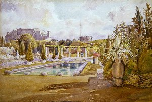 Ansicht eines Schlossgartens in Frankreich von Florence Vincent Robinson