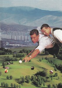 Billard mit guten Freunden, 2020 (Collage) von Florent Bodart