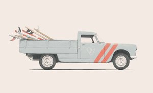 Pickup mit Surfbrettern von Florent Bodart