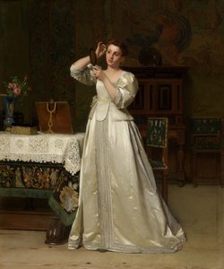 Frau mit Spiegel von Florent Willems