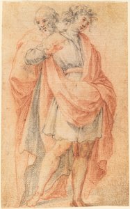 Zwei männliche Figuren: Ein Jüngling und ein alter Mann