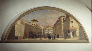 Lunette mit Blick auf die Via de Servi, Florenz von Florentine School