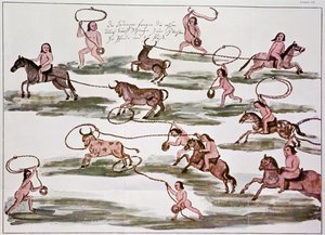 Die Jagdmethode der Mocovi-Indianer, Illustration aus 
