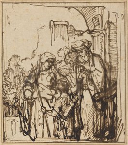 Die Verstoßung der Hagar von Follower of Rembrandt van Rijn