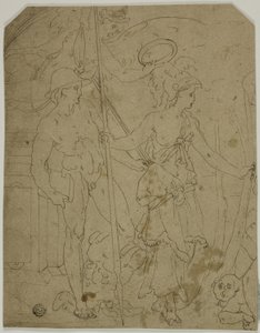 Szene mit Merkur und Minerva