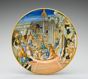 Die Verbrennung von Troja, zwischen 1570 und 1574 von Fontana Workshop