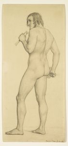 Männlich - Akademische Aktstudie als Bildhauer posiert von Ford Madox Brown