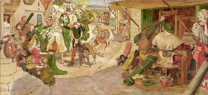 Die Ansiedlung der flämischen Weber in Manchester im Jahr 1363 von Ford Madox Brown