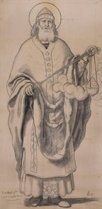 Zacharias, Entwurf für Glasmalerei in Knaresborough, 1872 von Ford Madox Brown