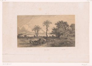 Bauernwagen mit Ochsen in einer ungarischen Landschaft