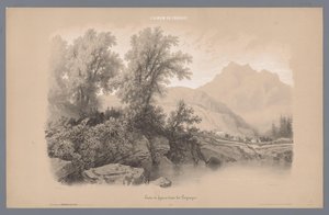 Militärischer Zug durch eine Berglandschaft von Fortuné Ferogio