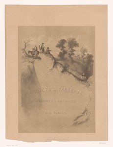 Titelblatt mit Felslandschaft und Reisenden entlang einer Schlucht