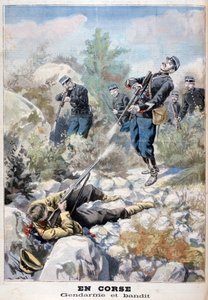 Ein Schusswechsel zwischen einem Banditen und der Gendarmerie, Korsika, 1898
