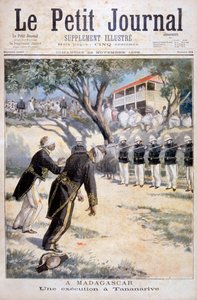 Hinrichtung durch Erschießungskommando in Tananarive, Antananarivo, Madagaskar, 1896 von Fortuné Méaulle