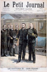 Überlebende der Ville de Saint Nazaire, Kommandant Jagueneau und Kapitän Nicolai, 1897 von Fortuné Méaulle