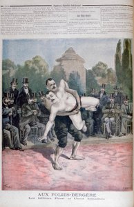 Die Ismaillolo-Brüder beim Ringen, Die Folies Bergère, 1895 von Fortuné Méaulle