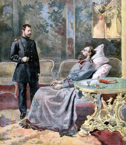 Der Zarewitsch Nikolaus und sein Vater Zar Alexander III. von Russland