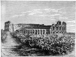 Das Amphitheater von El Jemm, um 1890