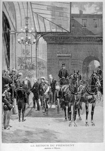 Die Rückkehr von Felix Faure, Präsident von Frankreich, nach Paris, nach seinem Besuch in Russland, 1897