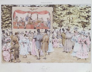 Musikalische Unterhaltung im Neuen Tivoli-Garten, Paris, graviert von C. Motte, 1827