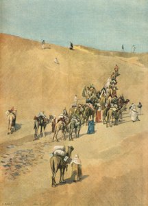 Karawane der Marchand-Mission in der Wüste im Jahr 1898