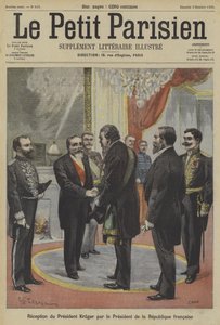 Präsident Emile Loubet von Frankreich empfängt Paul Kruger, ehemaligen Präsidenten von Transvaal