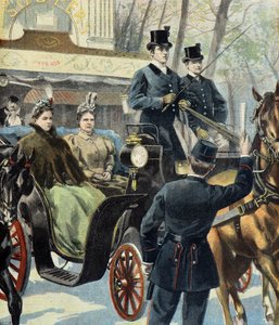 Die niederländische Regentin Emma de Waldeck Pyrmont und die zukünftige Königin Wilhelmine, Paris