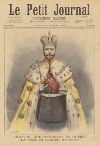 Zar Nikolaus II. von Russland in seinen Krönungsroben