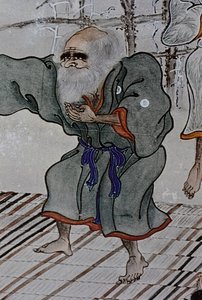 Die großen Führer der Ainu des 18. Jahrhunderts: Itokoi und Shinichi aus Akkeshi, Chosama aus Uraashibetsu und Shonko aus Noshappu, insbesondere, Illustration von Fosco Maraini