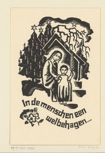 Weihnachtskarte für 1933 von Bernard W.M. Ottevanger