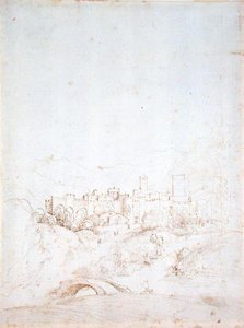 Eine italienische Hügelstadt (recto) von Fra Bartolomeo
