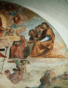 Das Jüngste Gericht (Detail der Apostel links von Christus) von Fra Bartolomeo