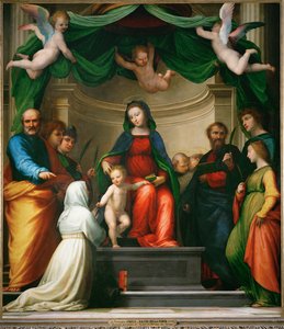 Die mystische Hochzeit der heiligen Katharina von Siena von Fra (1472-1517) Bartolomeo