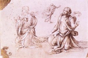 Drei Studien einer weiblichen Figur für Die Frau von Samaria von Fra Bartolomeo