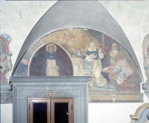 Die wunderbare Entdeckung des Schlüssels zum Gürtel des St. Antoninus, Lünette von Fra (c.1387 1455) Angelico