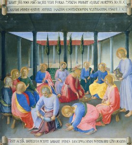 Darstellung der Fußwaschung, Tafel aus dem Armadio degli Argenti (Silbertruhe) mit dem Leben Jesu von Fra (c.1387 1455) Angelico